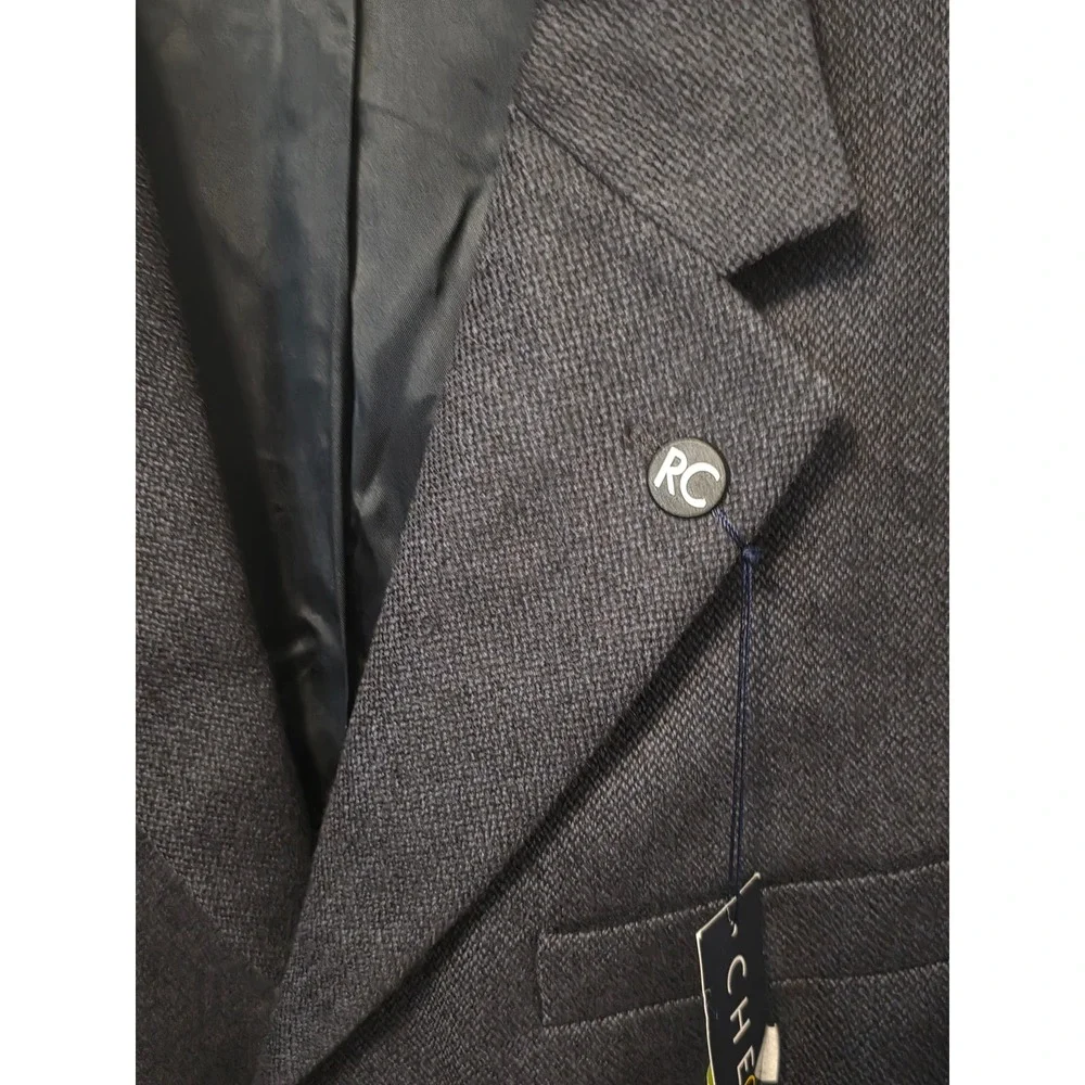 Chereskin 44R 100% Lambswool Blazer Charcoal Gray 3-Button Sport Coat Jacket Men